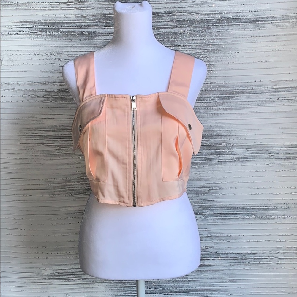 Kendall and Kylie zip front crop top